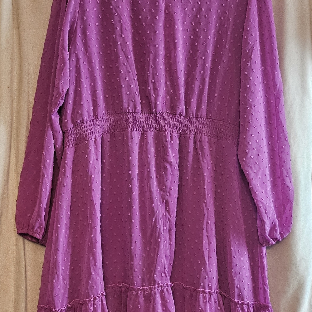 City Chic Purple Long Sleeve Dress
